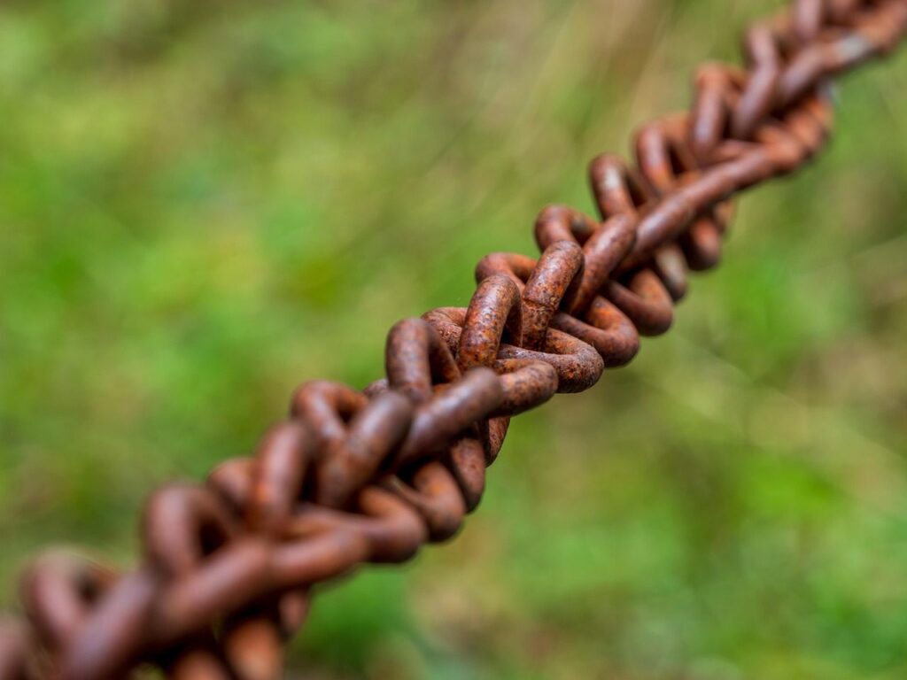 Maillons d'une chaîne, symbole des liens